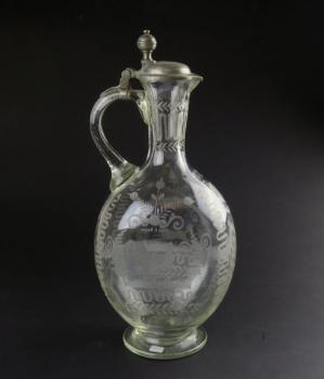 Glaskrug - Zinn, klares Glas - 1734