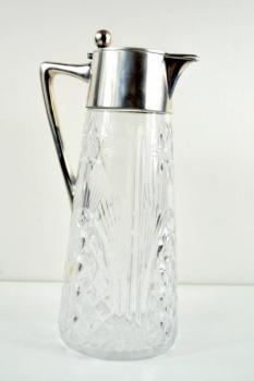 Karaffe - geschliffenes Glas, Silber - 1910