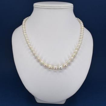 Perlenkette - Weißgold, Diamant