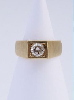 Ring mit Edelstein - Gelbgold, Diamant - 1990
