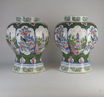 Paar Porzellanvasen - Steingut - 1750