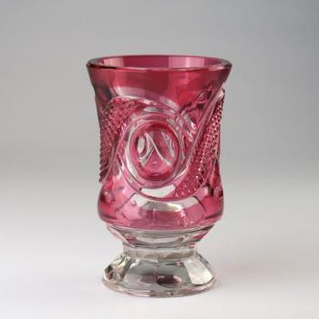 Glasbecher - klares Glas, Rosaglas - 1850