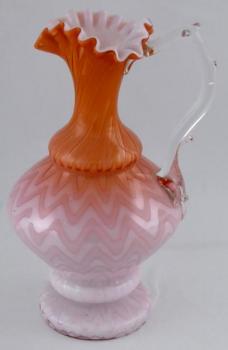 Krug aus Milch, rosa und orangefarbenem Glas - Nov