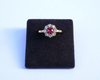Damen-Ring - Gelbgold, Diamant - 1920