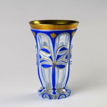 Glasbecher - klares Glas, Opalglas - 1840
