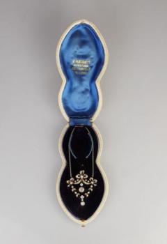 Brillant Halskette - Silber, Gelbgold - 1910