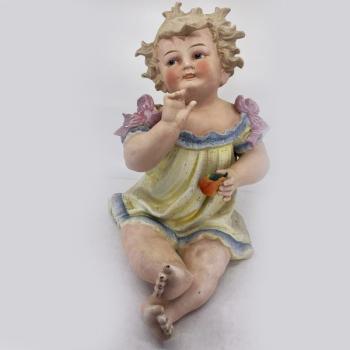 Porzellan Figur Mädchen - Biskuit - 1880