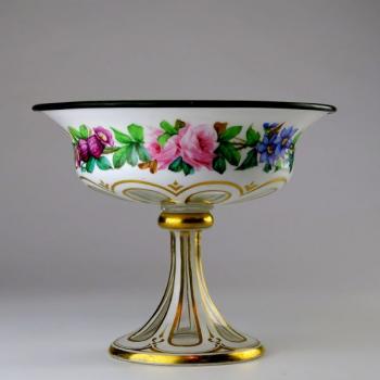 Glasschale - klares Glas, Milchglas - 1860