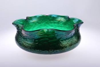 Glasschüssel - Irisierend Glas, grünes Glas - 1910