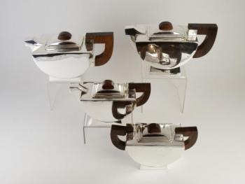 Kaffee Set - Massivholz, Metall - 1930