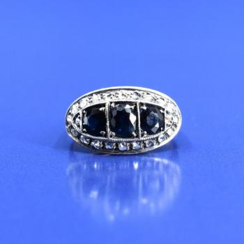 Ring mit saphiren - Gold, Diamant - 1930