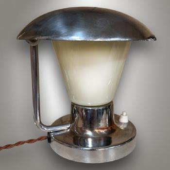 Tischlampe - Chrom, Opalglas - 1930