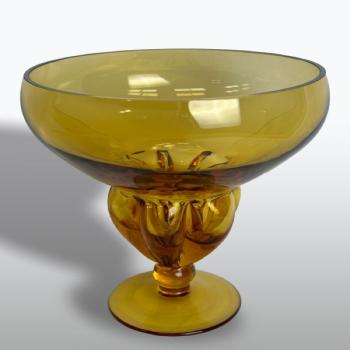 Glas-Aufsatzschale - gelbes Glas - Friedrich Egermann (1777 - 1864) - 1980