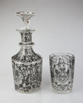 Karaffe mit Gläsern - Glas - Meyer´s Neffe, Adolf u Vimperka - 1880