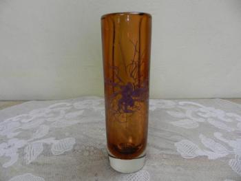 Vase - Glas, orangefarbenes Glas - 1983