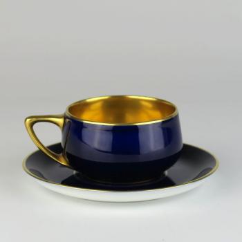 Tasse und Untertasse - Porzellan, Kobalt - 1920
