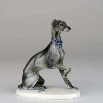 Porzellan Figur Hund - weißes Porzellan - 1930