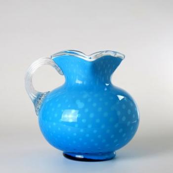 Glaskrug - klares Glas, blaues Glas - 1910