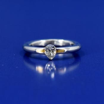 Platin Ring - Platin, Diamant - 1990