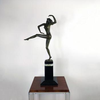 Tänzerin - patinierte Bronze, Marmor - Felix Weiss - 1930