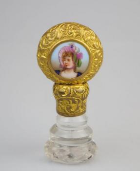 Die Petschaft - vergoldetes Messing, bemaltes Porzellan - 1860