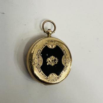 Taschenuhr - Emaille, Gold - 1890