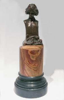 Büste Frau - patinierte Bronze, Marmor - A. Zasche - 1910