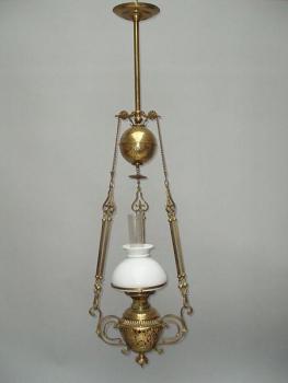Petroleumlampe - Messing, Glas - R. Ditmar Wien - 1880