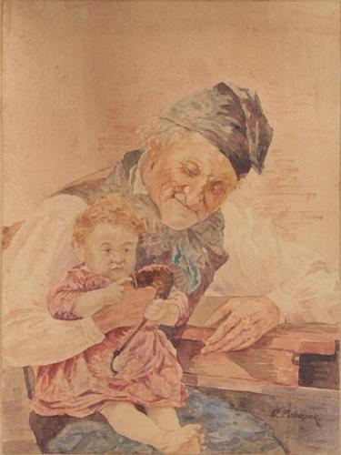 Carl Pekarek, Aquarell, 1900