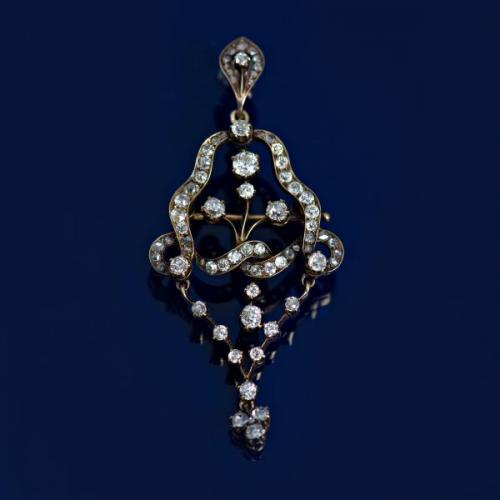 Collier - Gold, Diamant - 1900