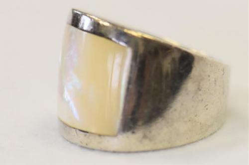 Silber Ring - Perlmutt, Silber - 1950