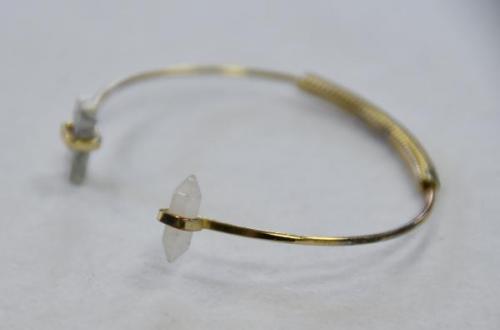 Armband - weies Metall, Kristall - 1920