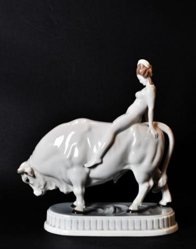 Porzellan Figur Mädchen - bemaltes Porzellan - Porcelánka Rosenthal - Selb, modelér Adolf Opel - 1921