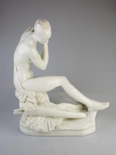 Porzellan Figur Frau - weißes Porzellan - Porcelánka Míšeň - Meissen - 1970