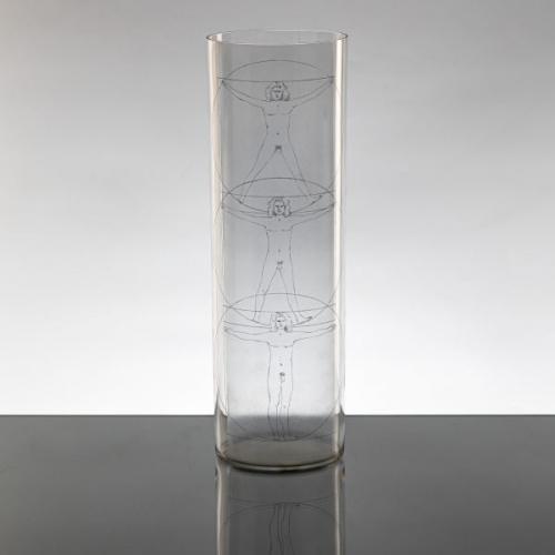 Vase - klares Glas - 1900
