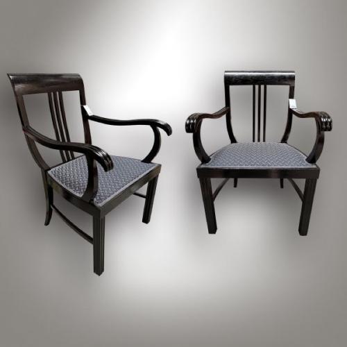 Paar Sessel, Buche gebeizt, neu gepolstert, 1920