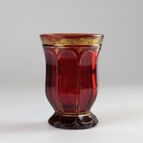 Glasbecher - Rubinglas - 1840