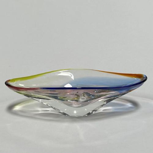 Glasschale, 1960 Bhmen, metallurgisches Glas