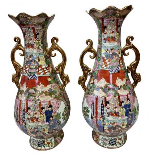Paar Porzellanvasen - Porzellan - 1900