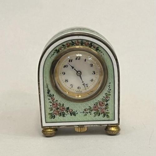 Miniatur-Uhr - Emaille, Messing - 1920
