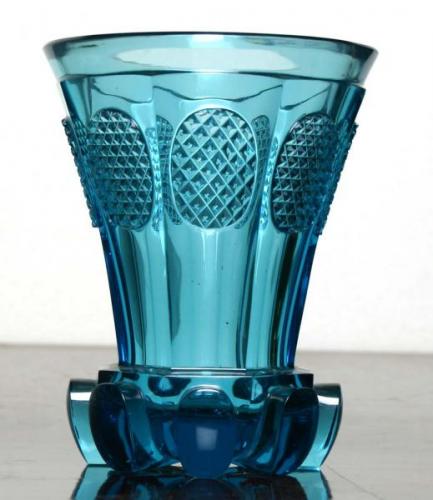 Glasbecher - geschliffenes Glas, Kobalt - 1840